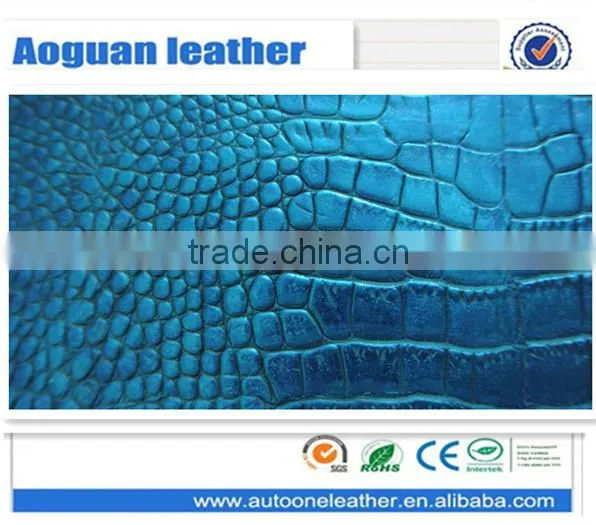 2014 new sale corcodile embossed pu leather for shoes and bags of china wholesale in Alibaba