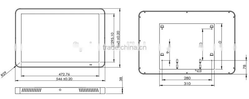 21.5 inch wall mounted touch screen lcd ad player