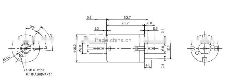 Massage Chair/Printer/Home Appliance DC Brush Motor 16mm DC 12V/5V