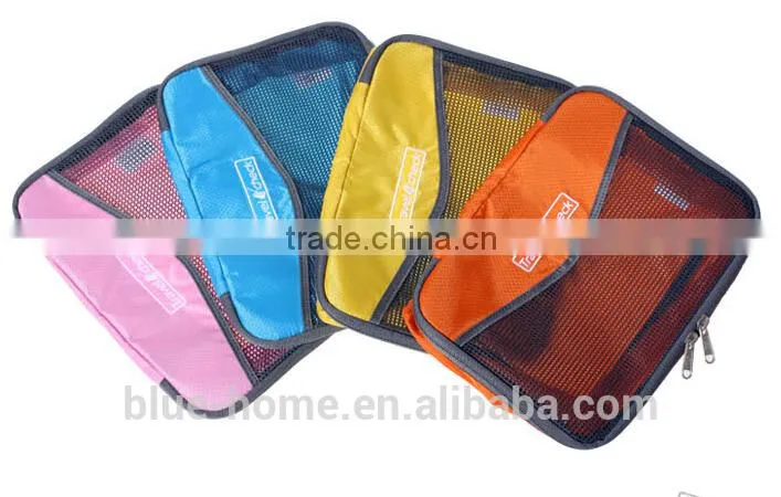 Hot new design portable zipper tote trip clothing storage bags Large size foldable net pouch