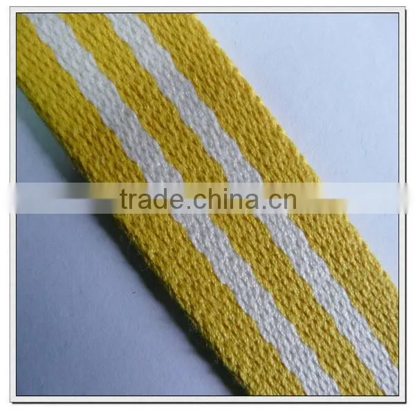30mm wide colored cotton webbing for garmens,striped cotton webbing