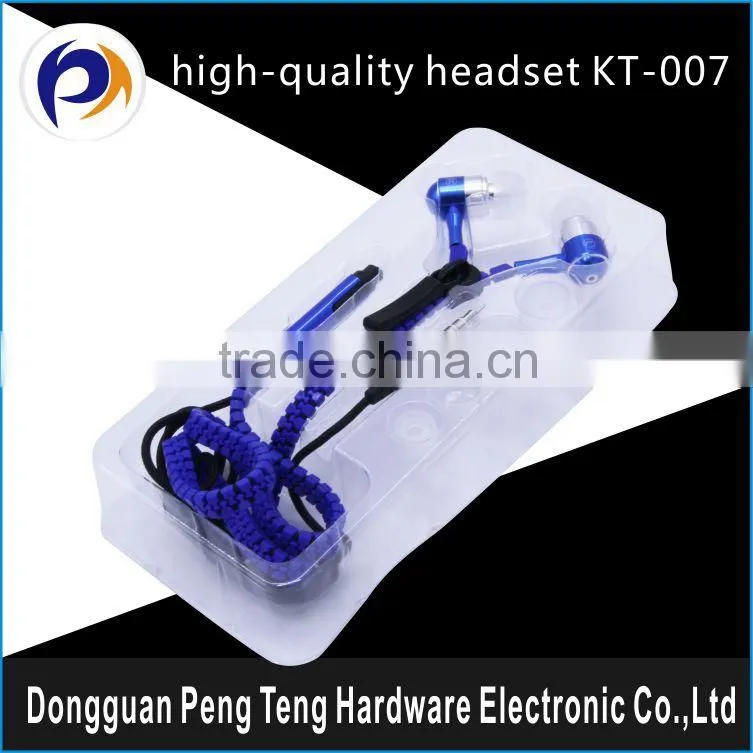 fashion design earphone zipper with mic