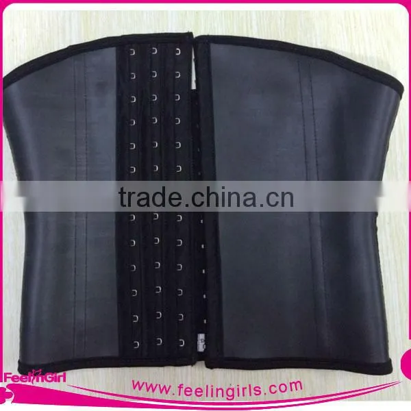 Plus size black steel boning underbust latex corset waist training factory price