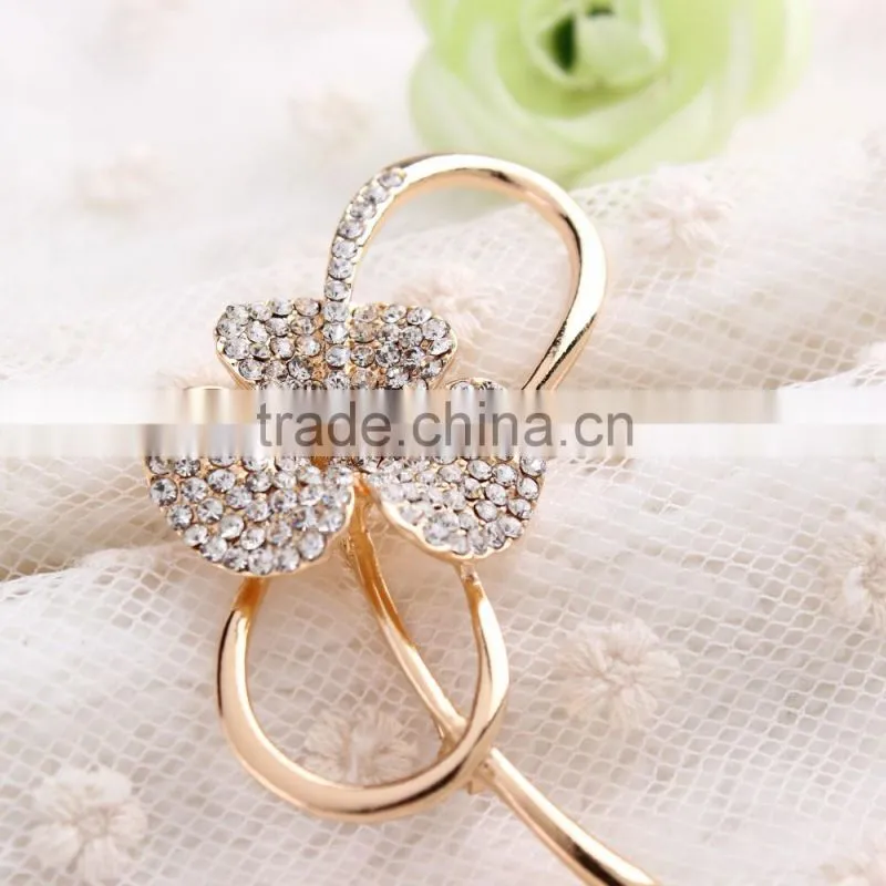 Wedding Bouquet Ab Color Rhinestone Flower Brooch,Color Rhinestone Brooch Pin For Garment Embellishment