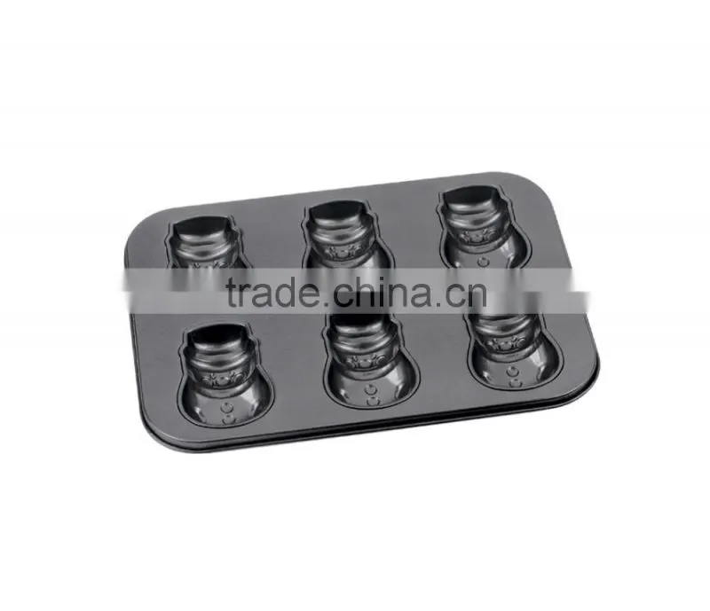 FDA, LFGB Approved Carbon Steel Non-stick Cake Pans of Muffin Pan with 6 Cups