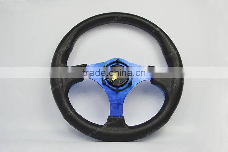 Red 13 inch Racing Car Game Steering Wheel PU Flat