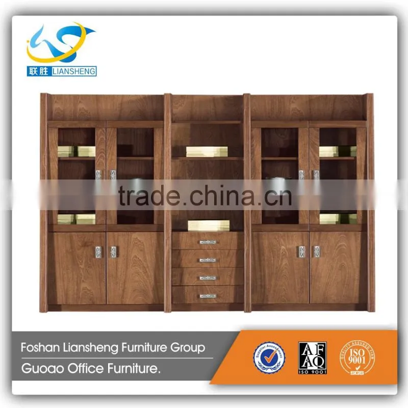 Hot sale solid wood big size office cabinet file/book cabinet with drawer GAF1187