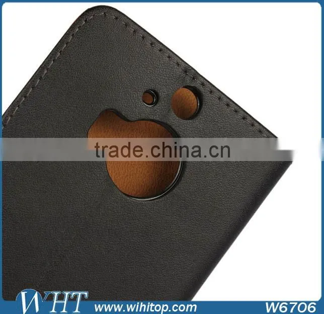 2015 New Products Wallet Real Leather Flip Stand Mobile Phone Case Cover for HTC One M9