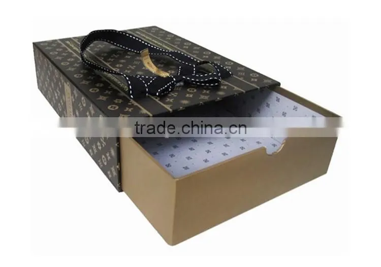 Fashion cardboard classic storage shoe drawer box