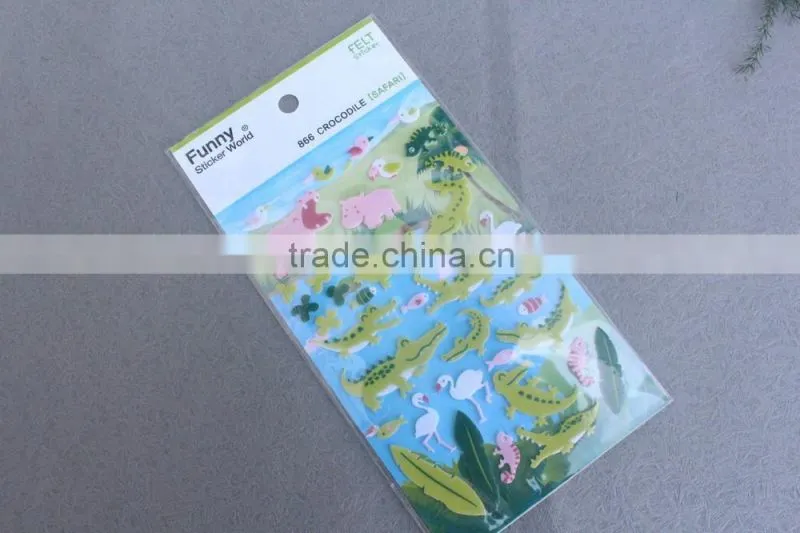 Cheap wholesale funny kids felt sticker/New design hot sale for kids felt sticker