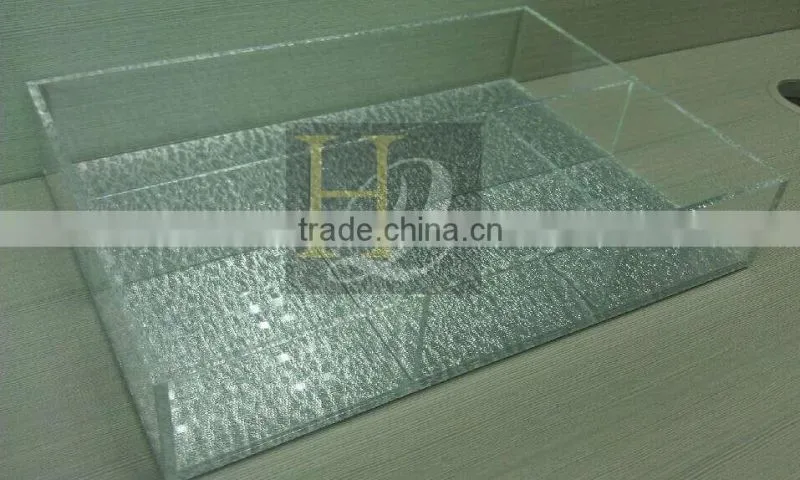 Acrylic tray with divider, acrylic restaurent serving tray, acrylic tray clear