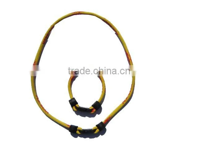 Power Energy Titanium Germanium 1 Rope Necklace & Bracelet Set