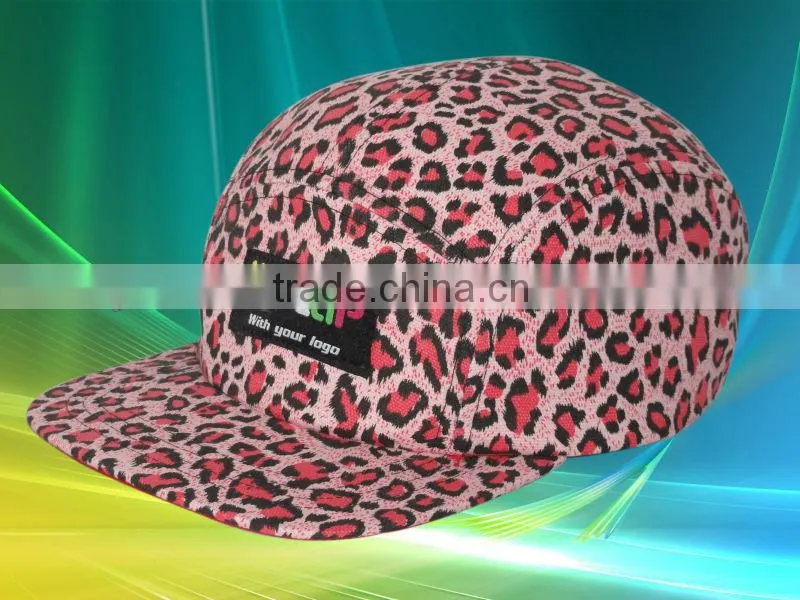 2016 new custom flat brim 5 panel cap floral patern