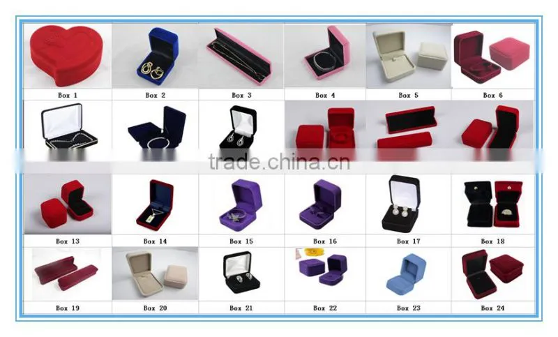 Custom Cheap blue hot selling flocking branded jewelry box