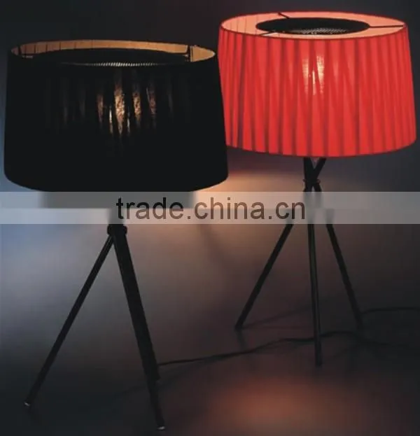 white, black, red folded fabric american style table lamp with acrylic top diffuser