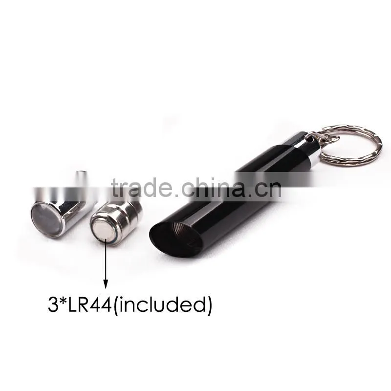 ALU+ABS 1 LED Key Chain Flashlight with 3*LR44 Battery, Promotional Keychain LED Light