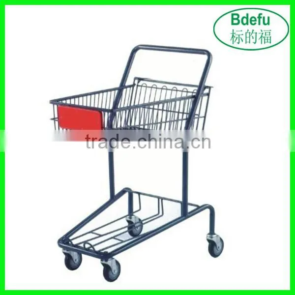 Plastic supermarket push cart