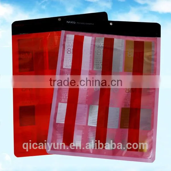 Plastic Garment packaging bag for clothes and colourful printing zipper bags
