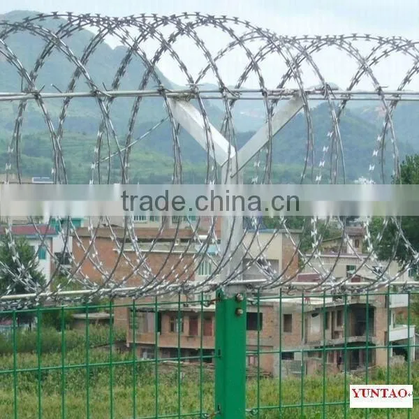 flat wrapped Cross Razor blade wire for jail fence