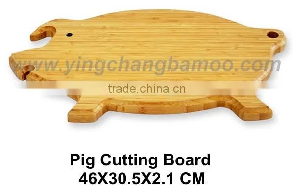 bamboo pig shape cutting board animal shaped cutting board