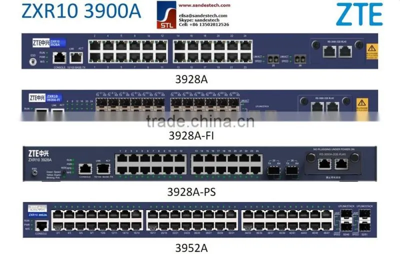 ZTE RS-3928A-AC RS-3928A-DC ZTE ZXR10 3928A with RS-3000A-2GE-RJ45 ZTE ZXR10 RS-3928A-FI RS-3952A-PS