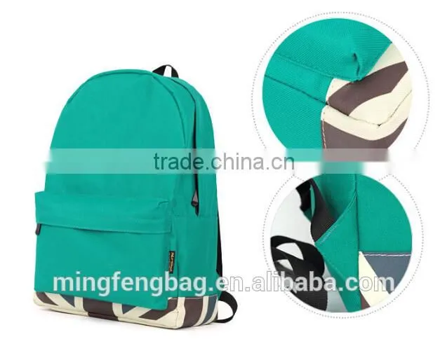 Custom High Quality Nylon Print Fabric High School Student Backpack Bag For Girl