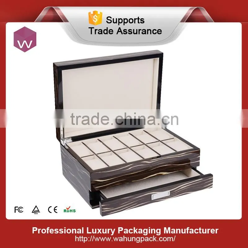 Black Rectangular Watch box, Watch And Cellphone Box (WH-0507)