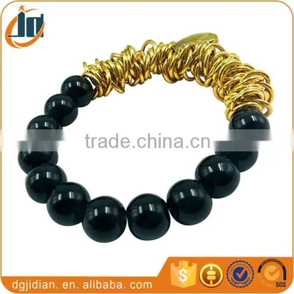 Adjustable Glass Bead Jump Ring Bracelet