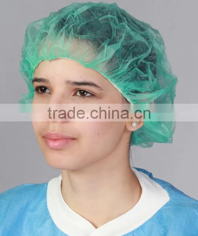 100 Pcs Disposable Head Cover Mob Cap Hat Hair Net Non Woven Anti Dust White