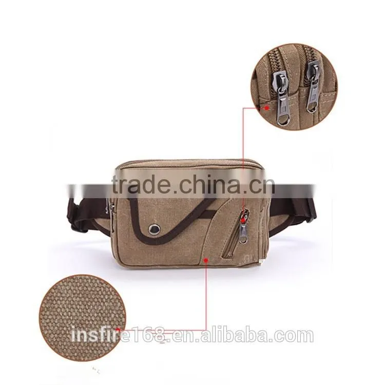 2016 outdoor waist bag fashionable classical canvas waist leg bag