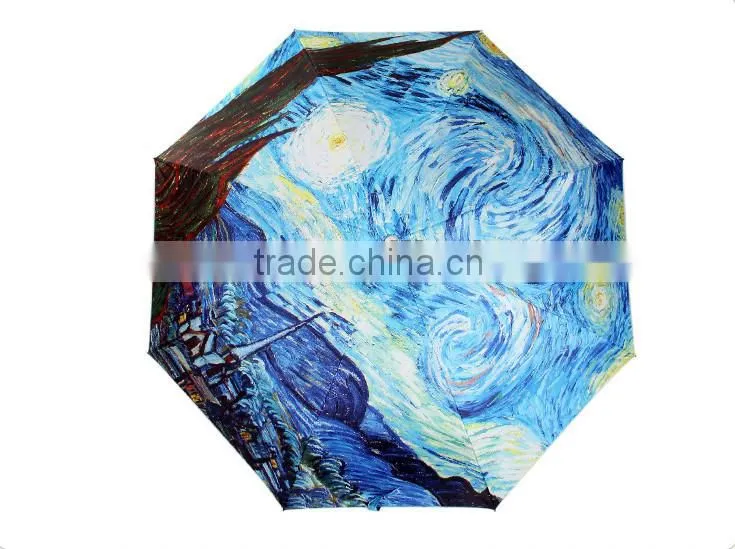 2014 van gogh oil painting Hot Sale Promotion Folding Umbrella