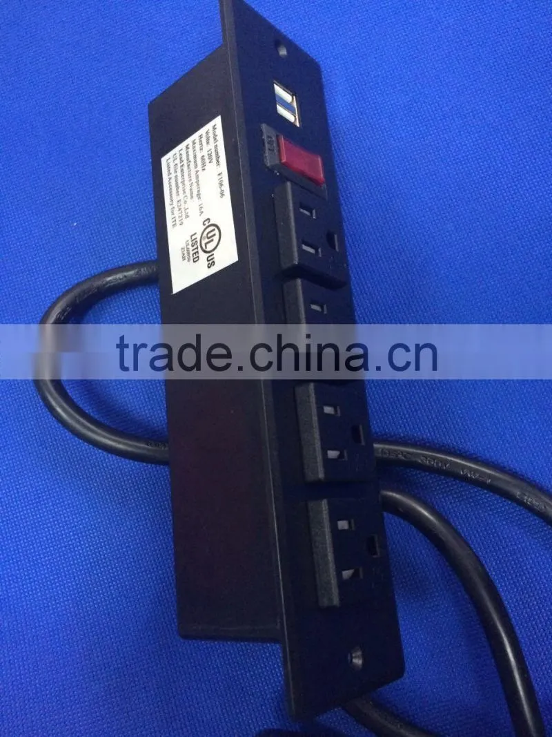 American 4-outlet with switch&2USB power socket