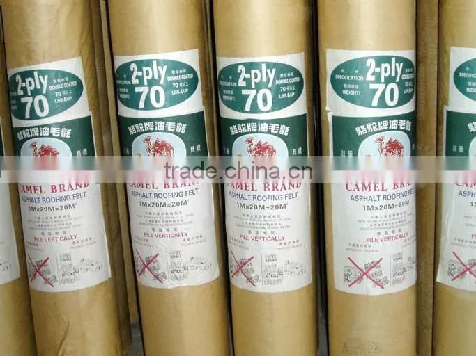 BEST SUPPLIER: 1M X 20M/ROLL, Camel Brand roofing felt for roofing waterproofing