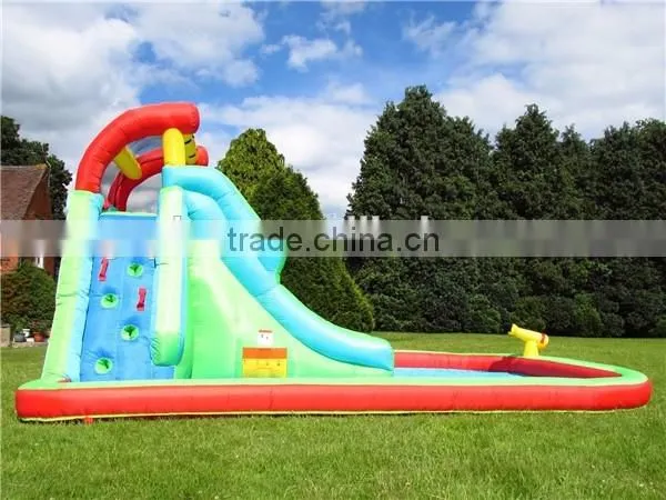 giant inflatable water slide with pool,popular inflatable water slide with water gun