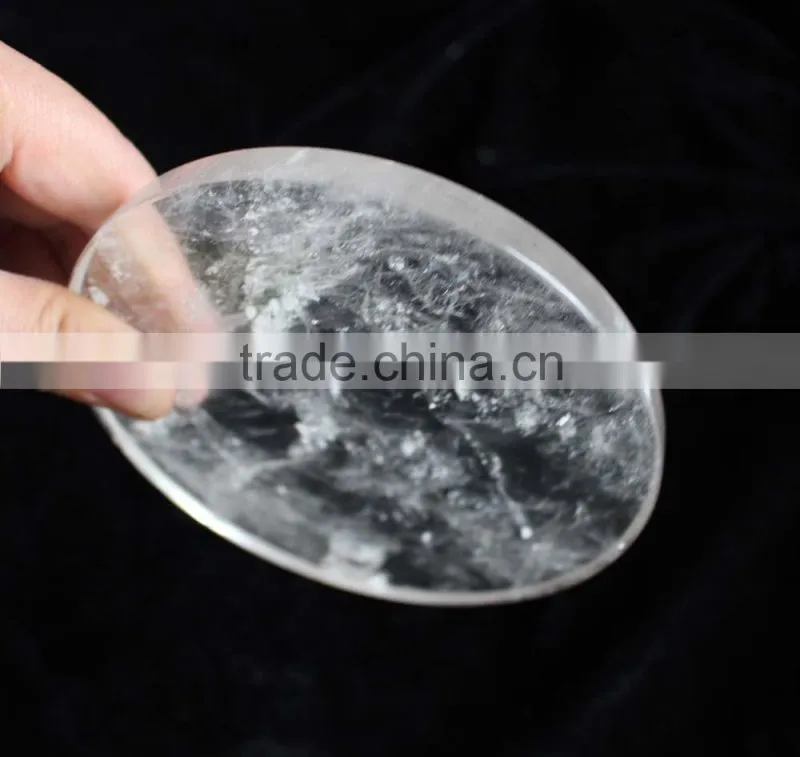 natural rock clear quartz stone crystal round slab