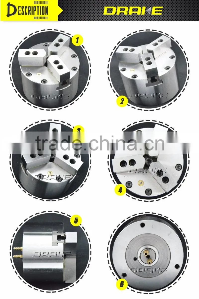 3 jaw pneumatic power lathe chuck for mini woodworking lathes machine