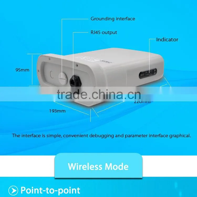 4KM 2.4GHz outdoor wireless network bridge rj45 devices