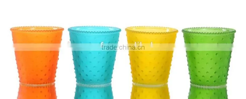 Pocking Mark Frosted Color Glass Flowerpot