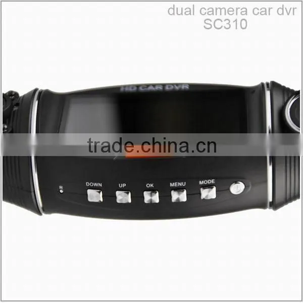 New design dual camera high resolution 2.7 inch TFT LCD panel sc310 car dvr