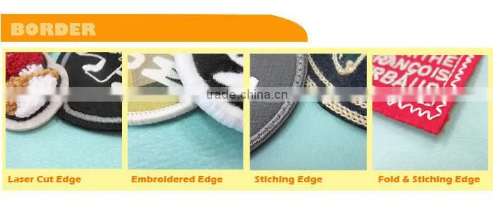 In-house Produced Embroidery Textile Badges, Machine Embroidery Designs Badges Produced in China