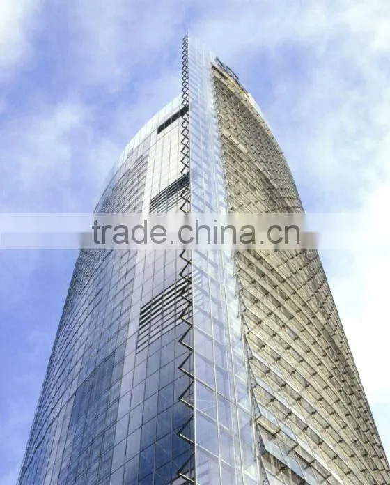Hot selling manufacturer with customized curtain wall price /glass curtain wall price/ aluminium curtain wall profile