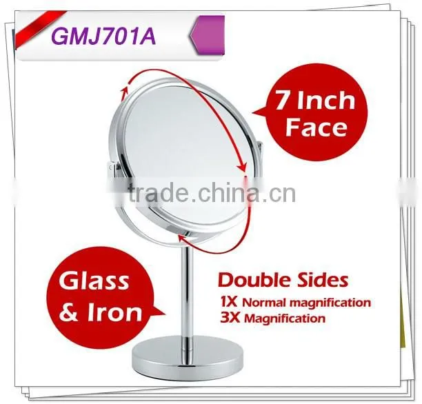 7 Inch metal desktop vanity cosmetic mirror