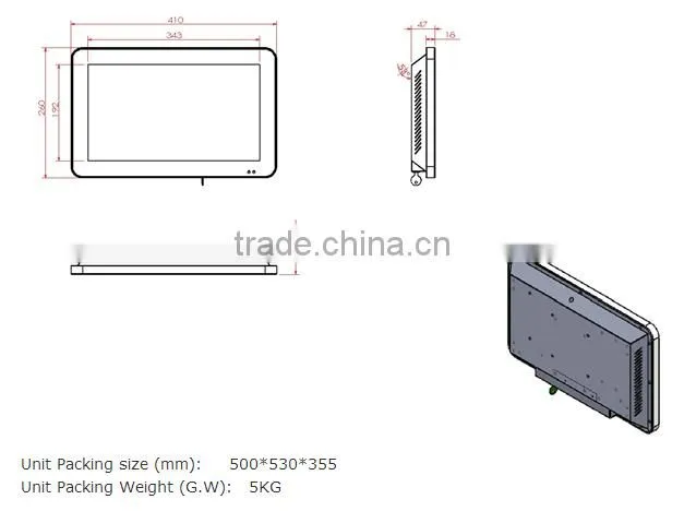 HD 15.6 inch HD wall mounted 15 inch android tablet pc
