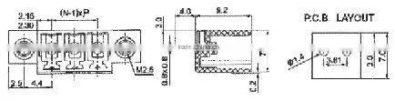 Brass Straight Pin Male 5.0mm 5.08mm300V 15A PCB Terminal Block Socket with Flange XS2EHDB