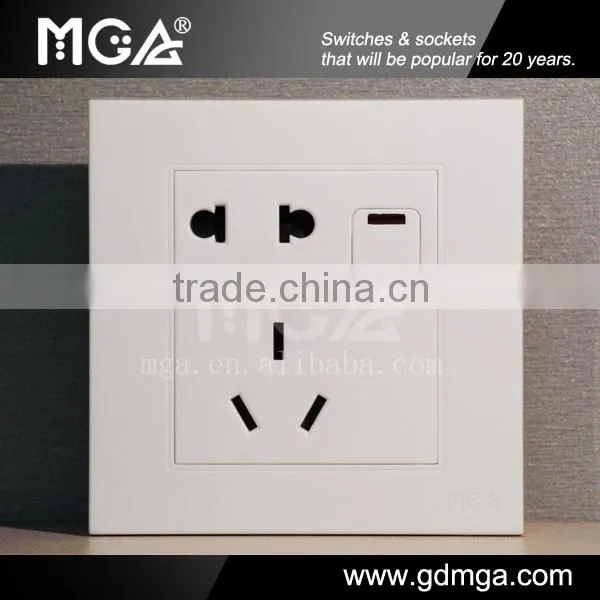 Unique double 2 and 3 universal electric socket