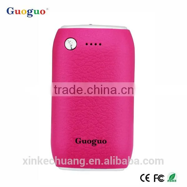Guoguo hot seller quick charging LED torch portable 4400mAh power bank for iphone7