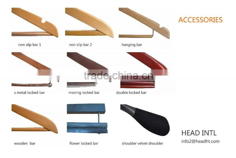 Brown Bamboo Eco Friendly Recycling Coat Clips Hanger for cloth