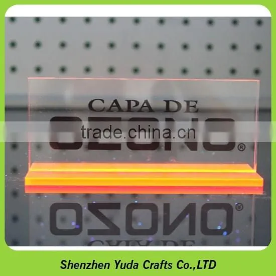 factory price acrylic logo blocks with base printing plexiglass name plate