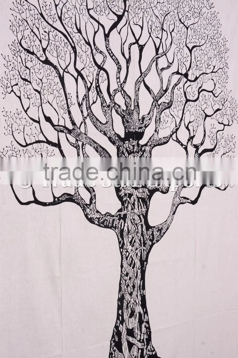 Tree Of Life Wall Art Bohemian Indian Cotton Wall Hangings Gypsy Tapestry