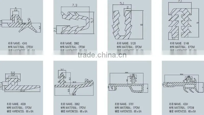EPDM rubber profile for Wooden windows&doors